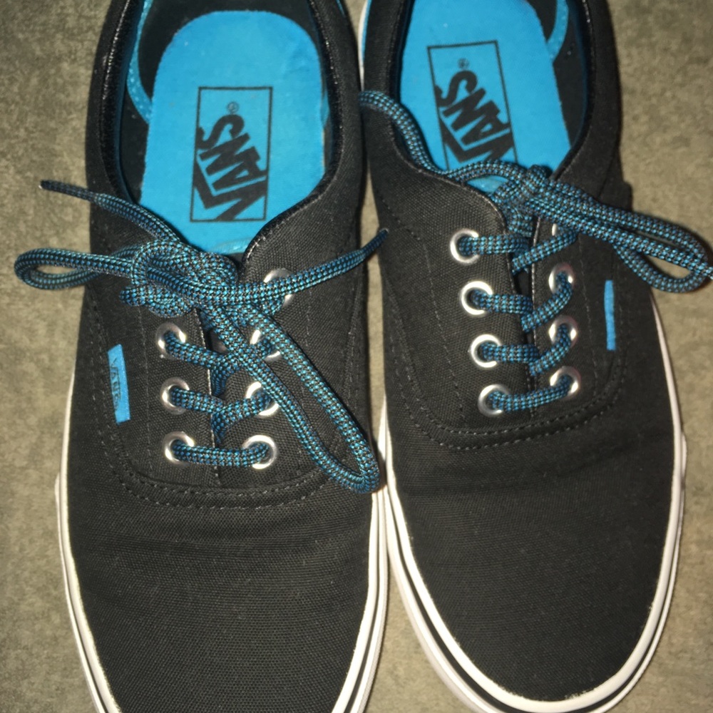 Black/turquoise old school Vans
